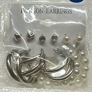 Fashion Jewelry Silver and Pearl Earring Collection